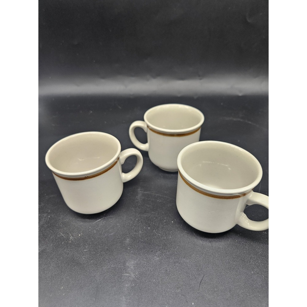 Vintage Set Of 3 Mountain Wood Collection Stoneware Coffee Mugs Cups Japan